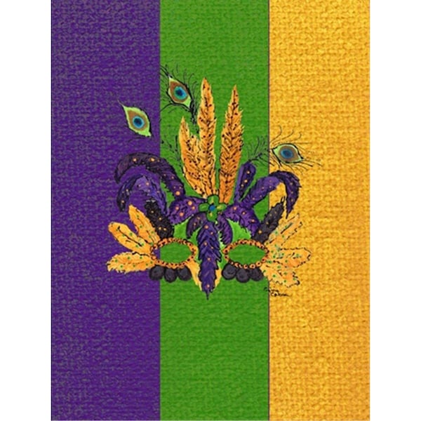 Patioplus 11 x 15 In. Mardi Gras Mask Flag; Garden Size - PA631384