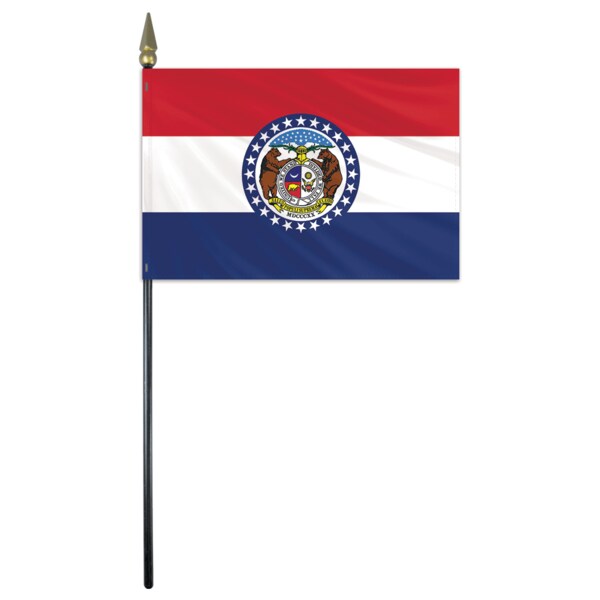 Global Flags Unlimited Missouri Stick Flag 4"x6" E Gloss - 200388