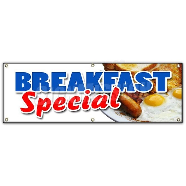 Signmission BREAKFAST SPECIAL BANNER SIGN ayce waffle pancake bacon egg all can eat - B-72 BREAKFAST SPECIAL