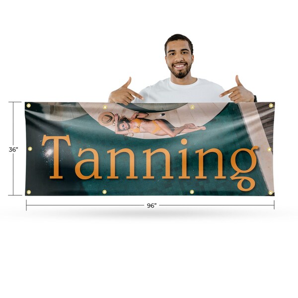 Signmission Tanning, 36 Inch x 96 Inch, Vinyl Banner - B-96-30879