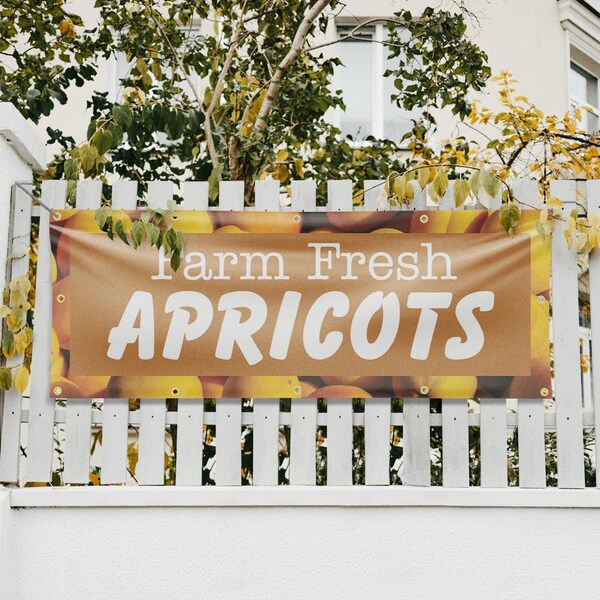 Signmission Farm Fresh Apricots, 48 Inch x 120 Inch, Vinyl Banner - B-120-30573