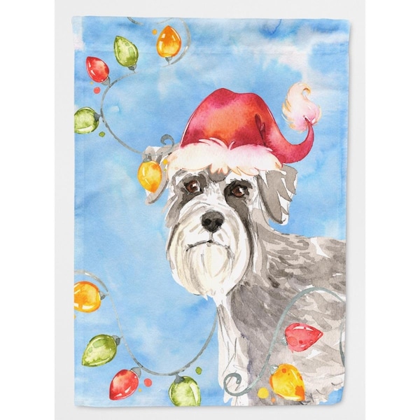 Carolines Treasures Christmas Lights Schnauzer No.2 Flag Canvas House Size - CK2490CHF