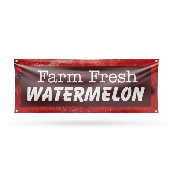 Signmission Farm Fresh Watermelon, 18 Inch x 48 Inch, Vinyl Banner - B-30620