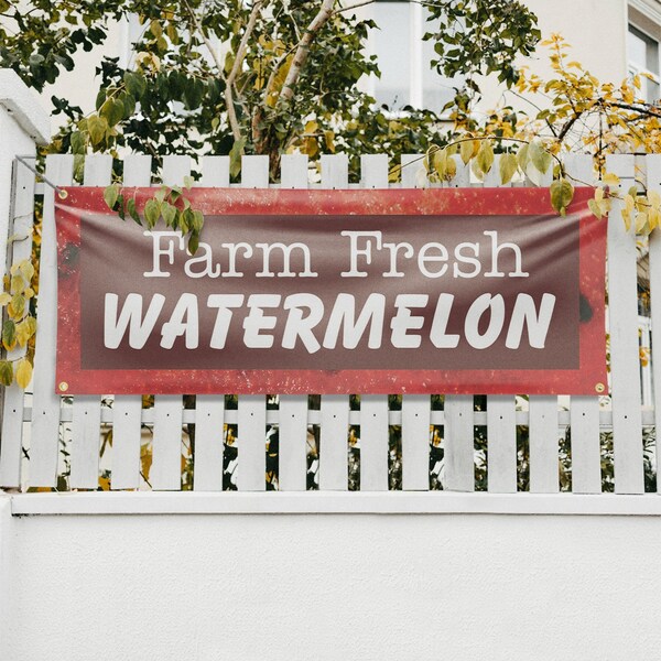 Signmission Farm Fresh Watermelon, 18 Inch x 48 Inch, Vinyl Banner - B-30620