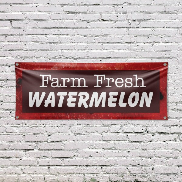 Signmission Farm Fresh Watermelon, 18 Inch x 48 Inch, Vinyl Banner - B-30620