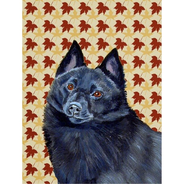 Patioplus 11 x 15 In. Schipperke Fall Leaves Portrait Flag; Garden Size - PA252016