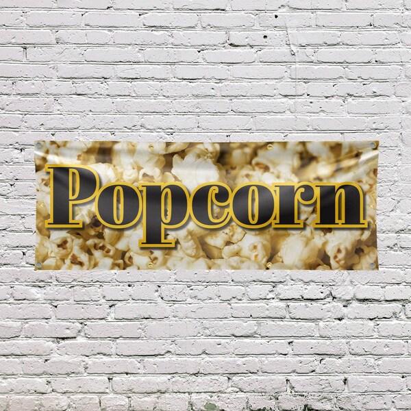 Signmission Popcorn, 36 Inch x 96 Inch, Vinyl Banner - B-96-30814