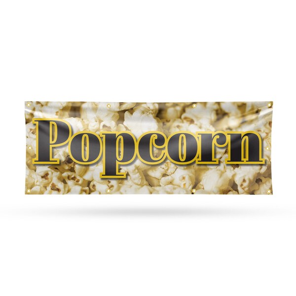 Signmission Popcorn, 36 Inch x 96 Inch, Vinyl Banner - B-96-30814