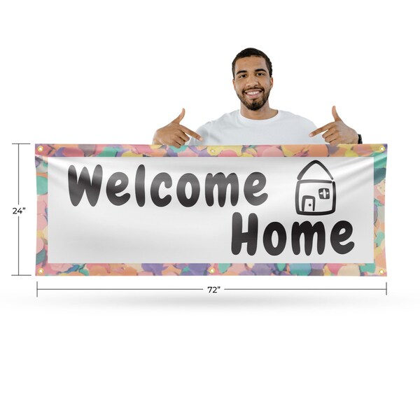 Signmission Welcome Home, 24 Inch x 72 Inch, Vinyl Banner - B-72-30937