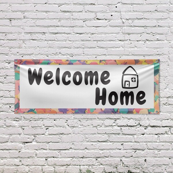 Signmission Welcome Home, 24 Inch x 72 Inch, Vinyl Banner - B-72-30937