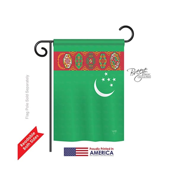 Gardencontrol Turkmenistan 2-Sided Impression Garden Flag - 13 x 18.5 in. - GA700142