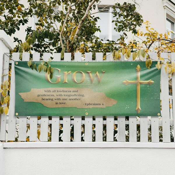 Signmission Jesus Grow, 24 Inch x 72 Inch, Vinyl Banner - B-72-30707