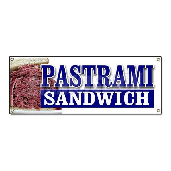 Signmission PASTRAMI SANDWICH BANNER SIGN Yiddish food restaurant butcher shop - B-PASTRAMI SANDWICH