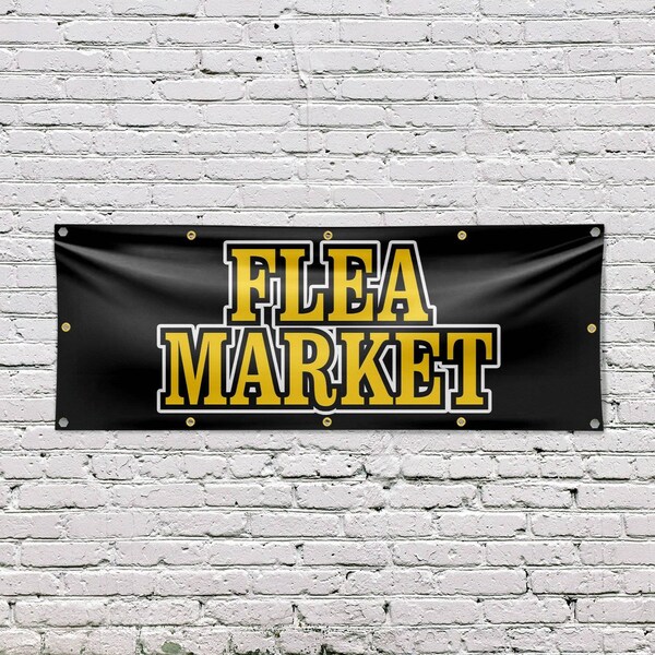 Signmission Flea Market, 48 Inch x 120 Inch, Vinyl Banner - B-120-30634