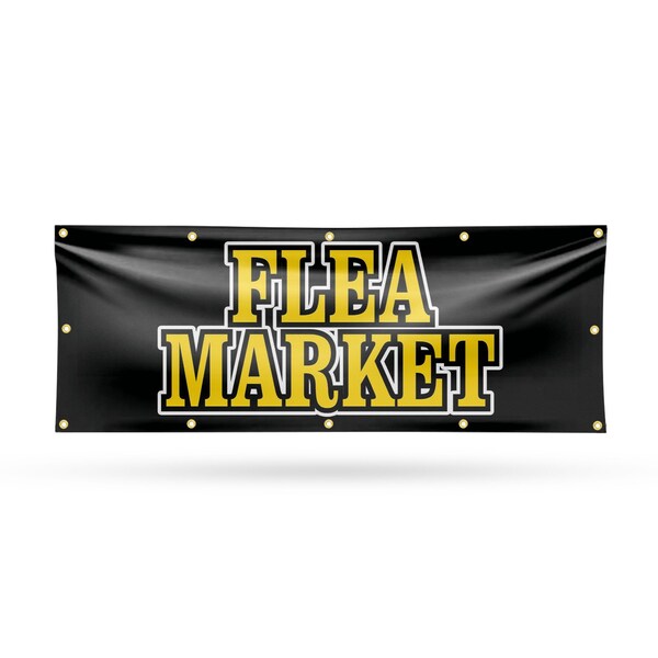 Signmission Flea Market, 48 Inch x 120 Inch, Vinyl Banner - B-120-30634