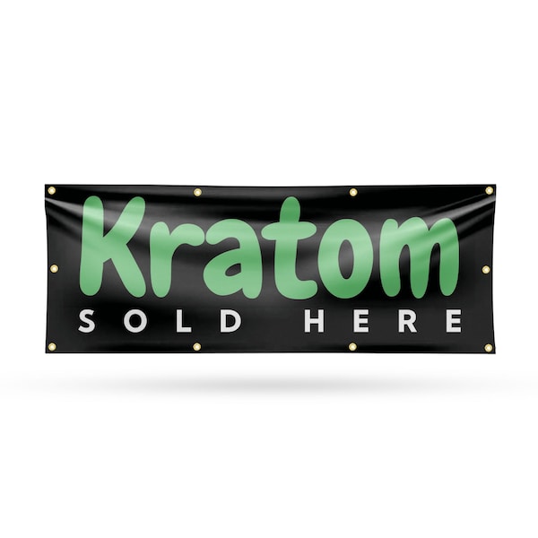 Signmission Kratom Sold Here, 36 Inch x 96 Inch, Vinyl Banner - B-96-30720