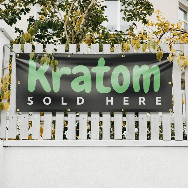 Signmission Kratom Sold Here, 36 Inch x 96 Inch, Vinyl Banner - B-96-30720