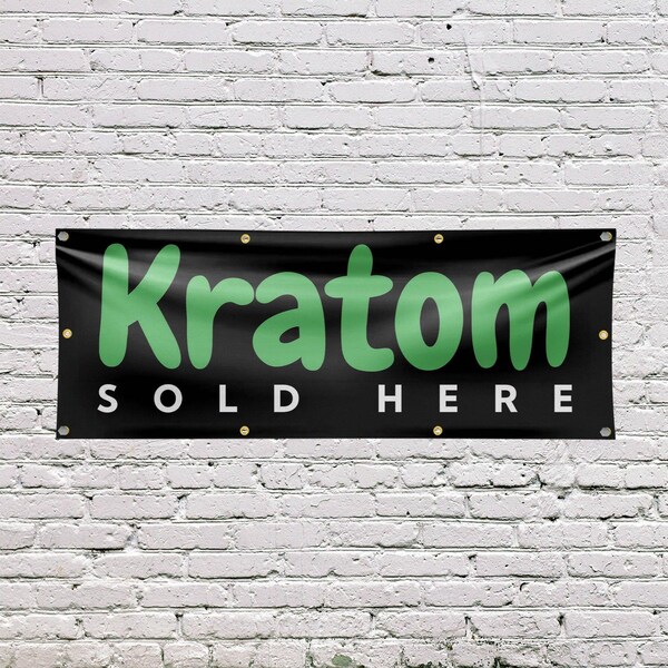 Signmission Kratom Sold Here, 36 Inch x 96 Inch, Vinyl Banner - B-96-30720