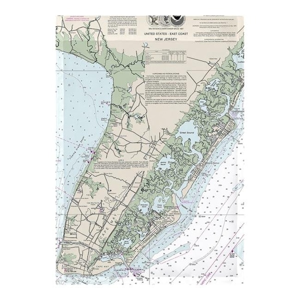 Betsy Drake Betsy Drake FL396 12.5 x 18 in. Cape May Peninsula; NJ Nautical Map Flag - FL396