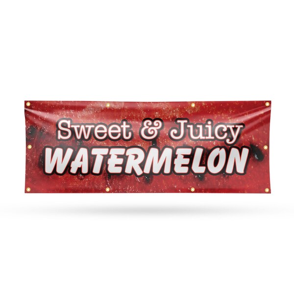 Signmission Sweet & Juicy Watermelon, 36 Inch x 96 Inch, Vinyl Banner - B-96-30874