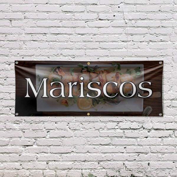 Signmission Mariscos, 24 Inch x 72 Inch, Vinyl Banner - B-72-30731