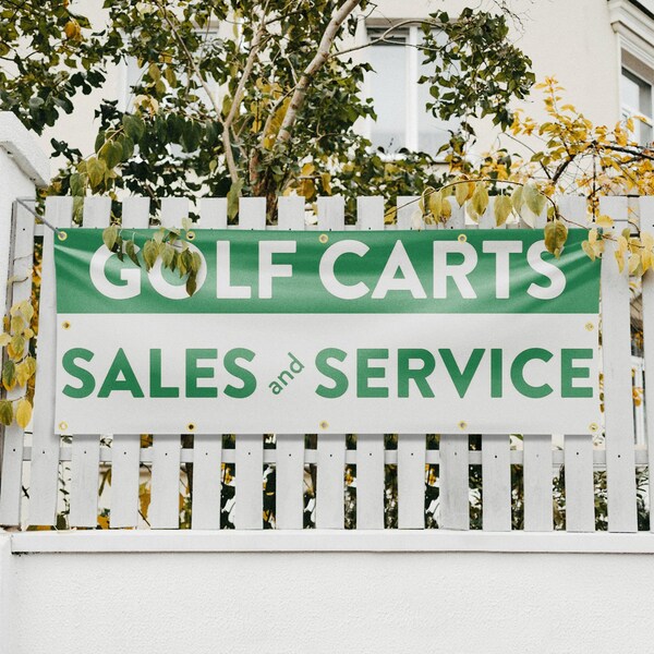 Signmission Golf Carts Sales and Service, 48 Inch x 120 Inch, Vinyl Banner - B-120-30677
