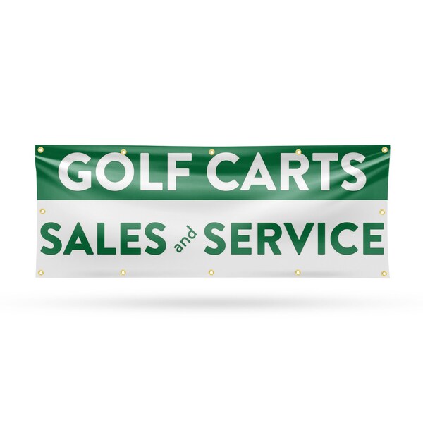 Signmission Golf Carts Sales and Service, 48 Inch x 120 Inch, Vinyl Banner - B-120-30677