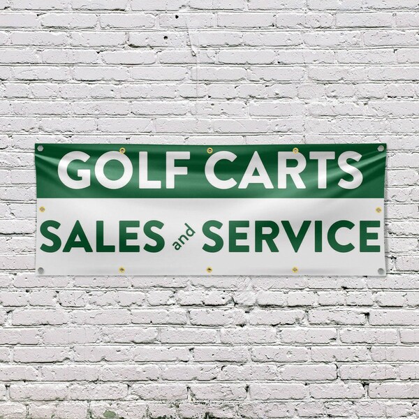 Signmission Golf Carts Sales and Service, 48 Inch x 120 Inch, Vinyl Banner - B-120-30677