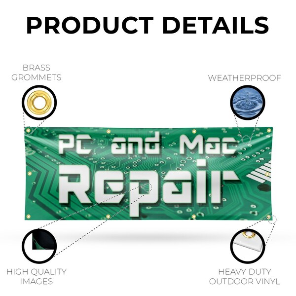 Signmission PC and Mac Repair, 36 Inch x 96 Inch, Vinyl Banner - B-96-30781