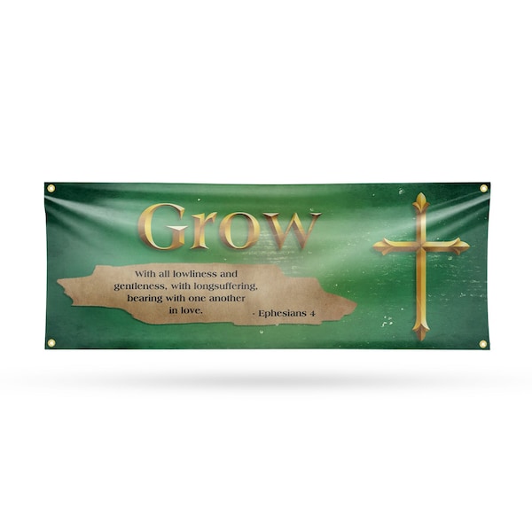 Signmission Jesus Grow, 18 Inch x 48 Inch, Vinyl Banner - B-30707