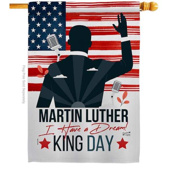 Patio Trasero 28 x 40 in. Martin Luther King Day Black History Dbl-Sided Vertical House Flags -  Banner Garden - PA3920187