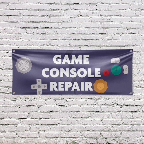 Signmission Game Console Repair, 18 Inch x 48 Inch, Vinyl Banner - B-30667