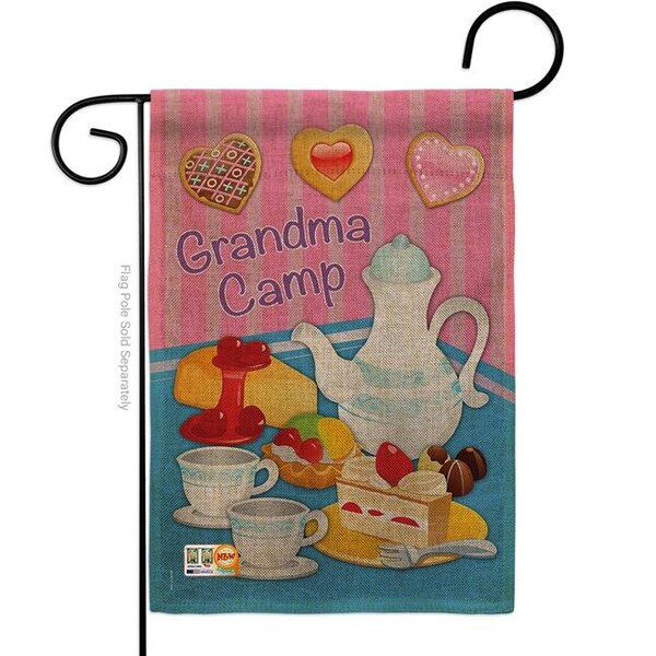 Gardencontrol 13 x 18.5 in. Special Occasion Family Grandma Camp Burlap Impressions Decorative Vertical Double Sided Garden Flag - GA1486184
