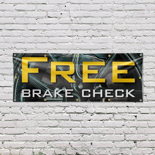 Signmission Free Brake Check, 48 Inch x 120 Inch, Vinyl Banner - B-120-30642