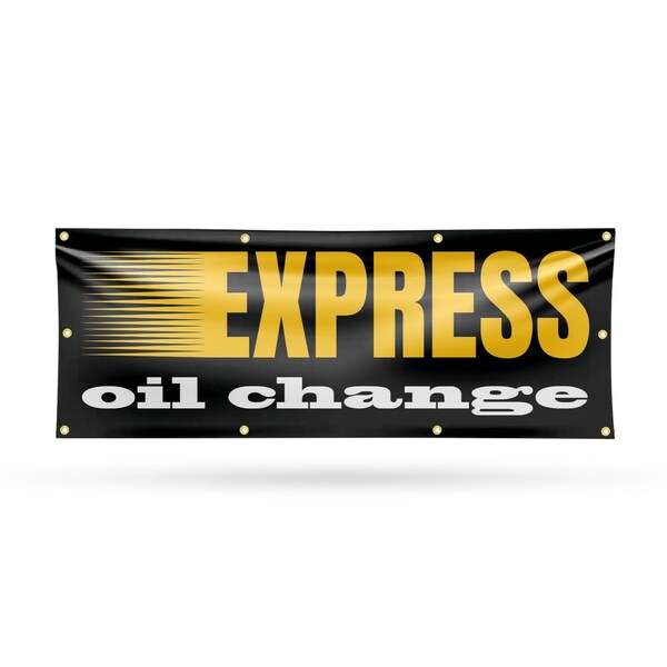 Signmission Express Oil Change, 36 Inch x 96 Inch, Vinyl Banner - B-96-30570