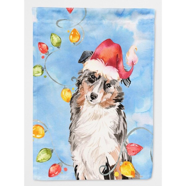 Patioplus Christmas Lights Australian Shepherd Garden Size Flag - PA2552994