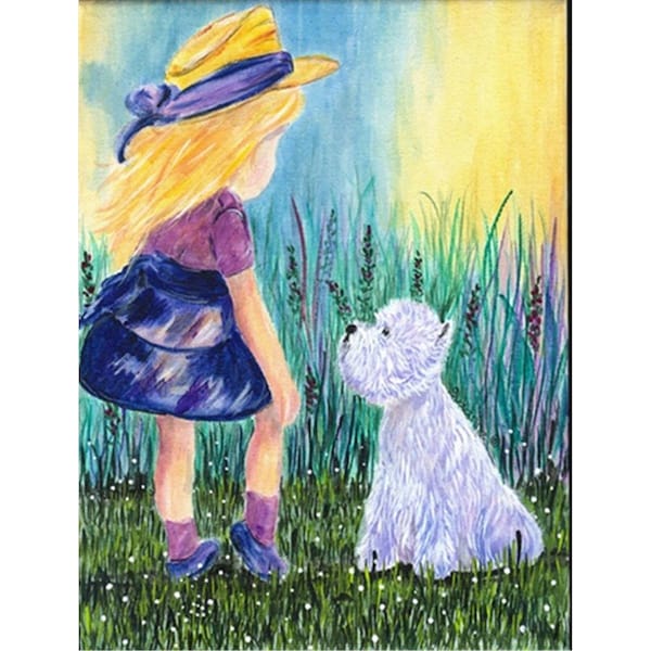 Patioplus Little Girl With Westie Flag - Garden Size - PA719331