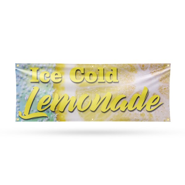 Signmission Iced Cold Lemonade, 24 Inch x 72 Inch, Vinyl Banner - B-72-30705