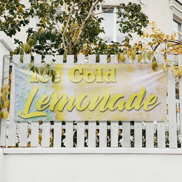 Signmission Iced Cold Lemonade, 24 Inch x 72 Inch, Vinyl Banner - B-72-30705