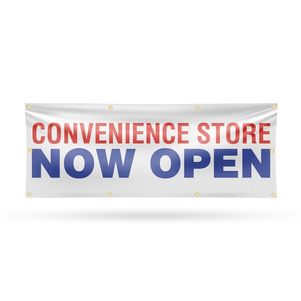 Signmission Convenience Store Now Open, 36 Inch x 96 Inch, Vinyl Banner - B-96-30528