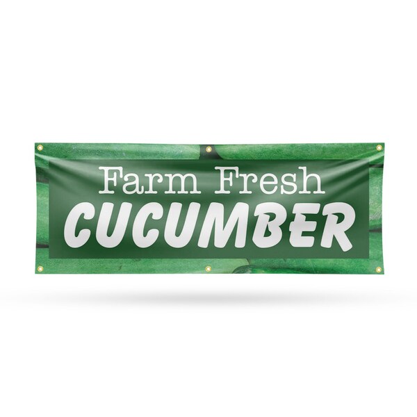 Signmission Farm Fresh Cucumber, 24 Inch x 72 Inch, Vinyl Banner - B-72-30590