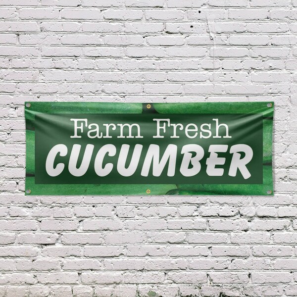 Signmission Farm Fresh Cucumber, 24 Inch x 72 Inch, Vinyl Banner - B-72-30590
