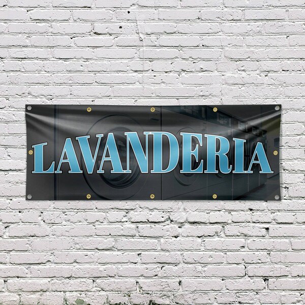 Signmission Lavanderia, 48 Inch x 120 Inch, Vinyl Banner - B-120-30725