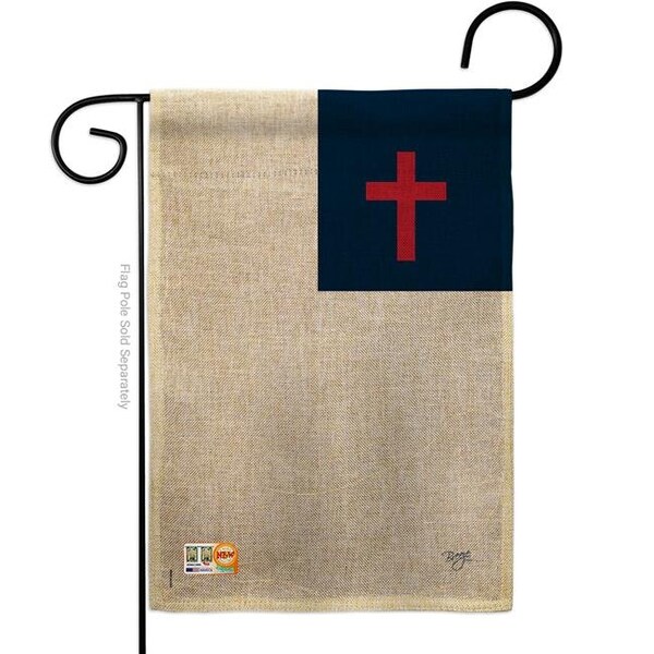 Gardencontrol 13 x 18.5 in. Christian Burlap Inspirational Faith & Religious Impressions Decorative Vertical Double Sided Garden Flag - GA1486158