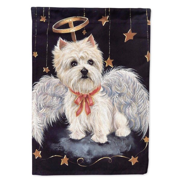Patioplus 11 x 0.01 x 15 in. Westie Christmas Angel Garden Flag - PA2553376
