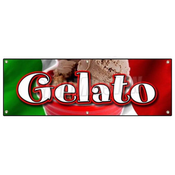 Signmission GELATO BANNER SIGN concession ice cream Italian dessert cold homemade - B-72 GELATO