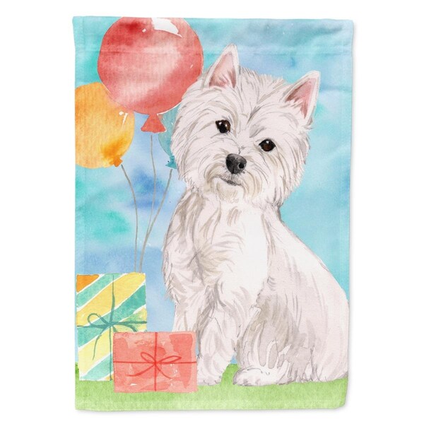 Carolines Treasures Happy Birthday Westie Garden Size Flag - CK3228GF