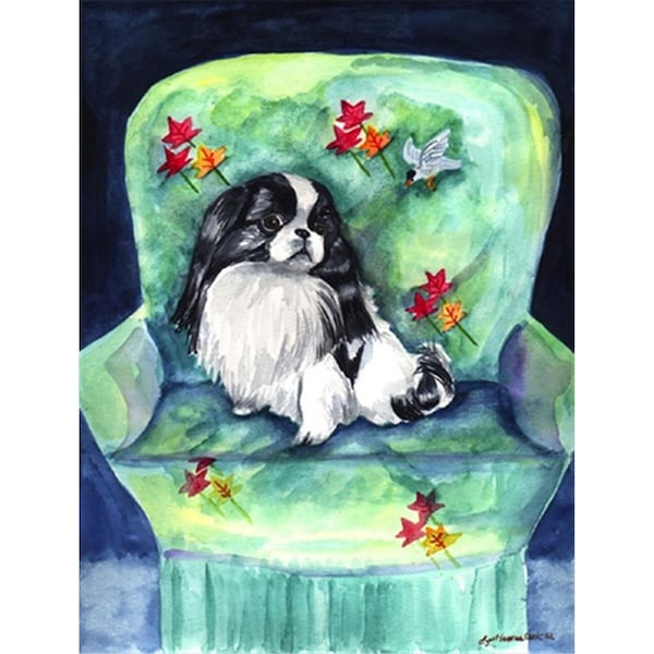 Carolines Treasures 11 x 15 in. Japanese Chin In Mommas Chair Flag Garden Size - 7034GF