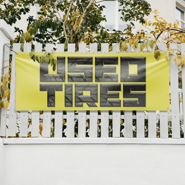 Signmission Used Tires, 18 Inch x 48 Inch, Vinyl Banner - B-30902