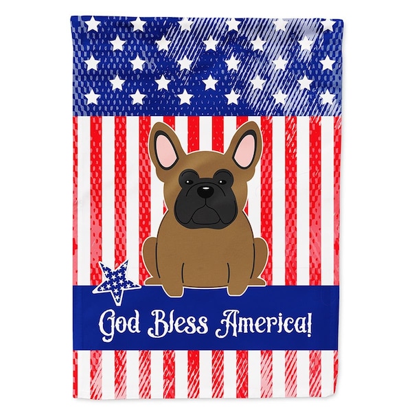Carolines Treasures Patriotic USA French Bulldog Brown Garden Size Flag - BB3008GF